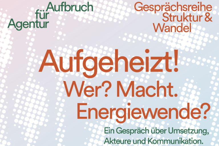 Mehr über den Artikel erfahren 26.09. Podiumsgespräch mit Katja Müller und Manja Rothe Balogh: Aufgeheizt! Wer? Macht. Energiewende?